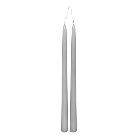 Ss25 Set Of 2 Hugo Grey Tapered Candle H30 Gift