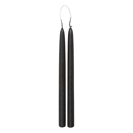 Ss25 Set Of 2 Hugo Black Tapered Candle H30 Gift