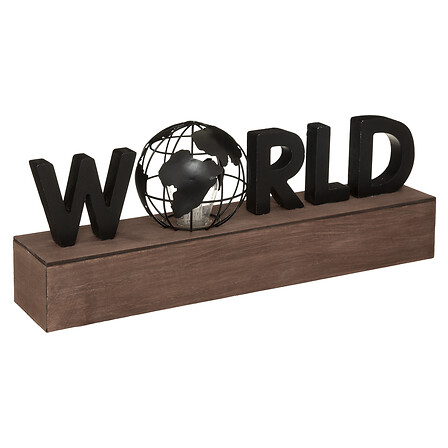 Ss25 Black Led World Sign L38cm Gift