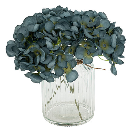 Ss25 Glass Vase W/hydrangea Dean H24cm Gift