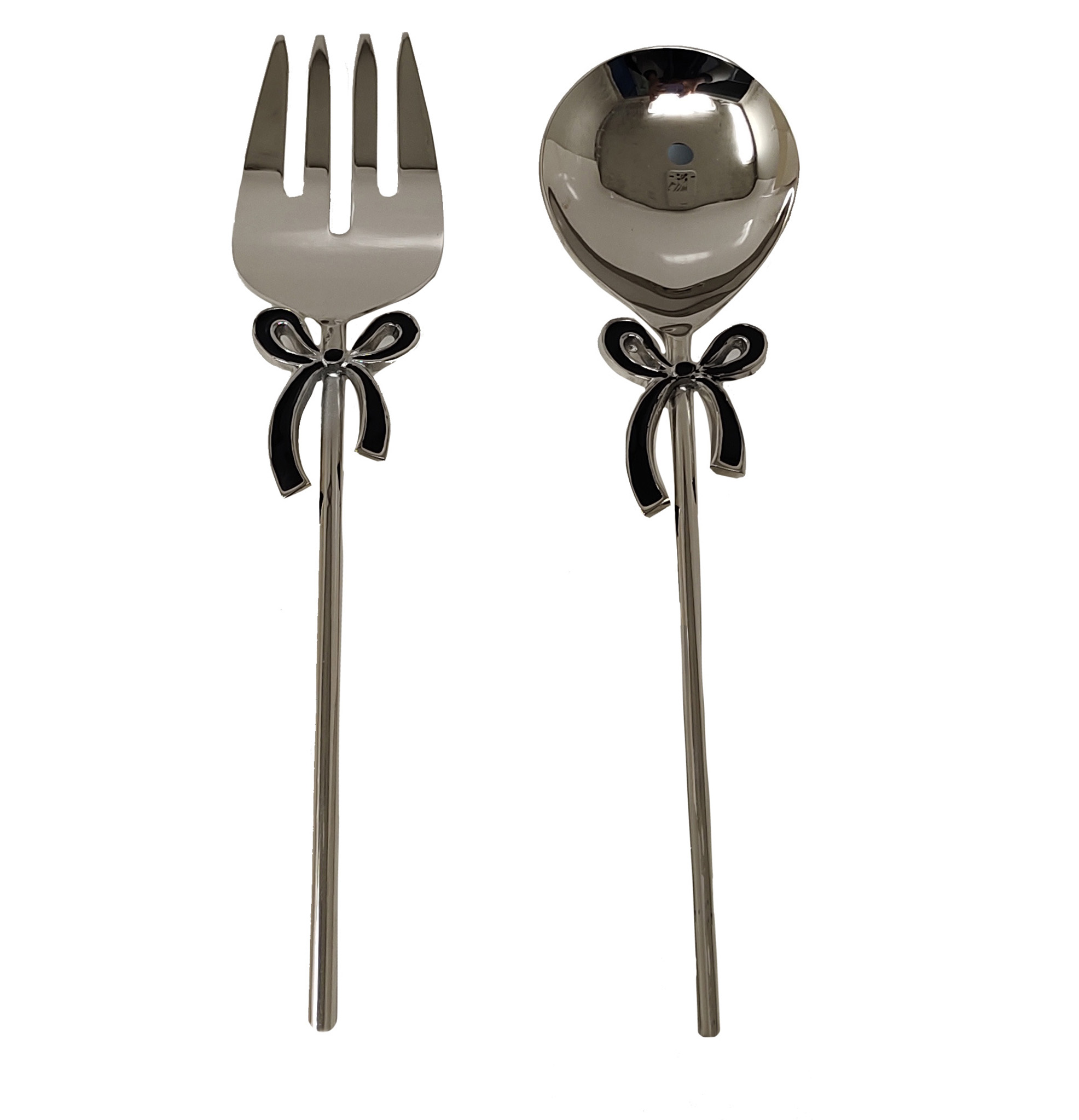 Aw25 Set Of 2 Salad Servers - Bow Gift