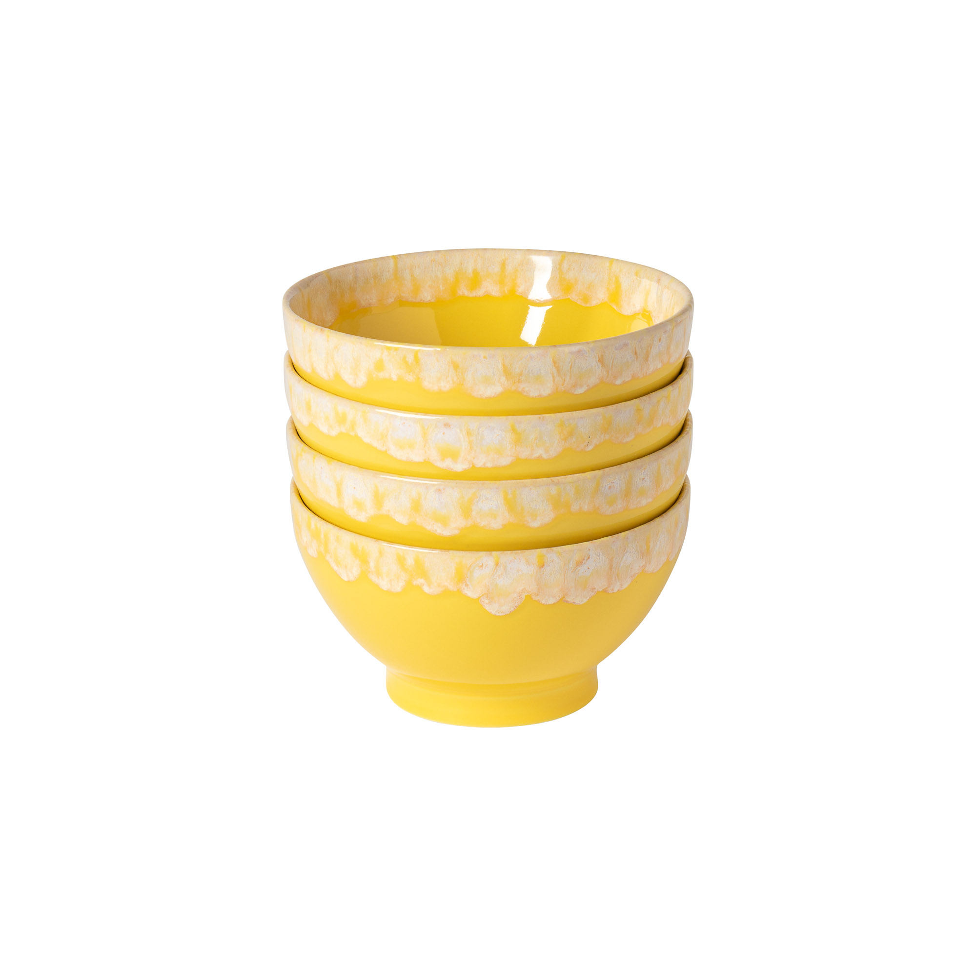 Latte Bowls Yellow Set 4 Tacas Latte 15cm Gift