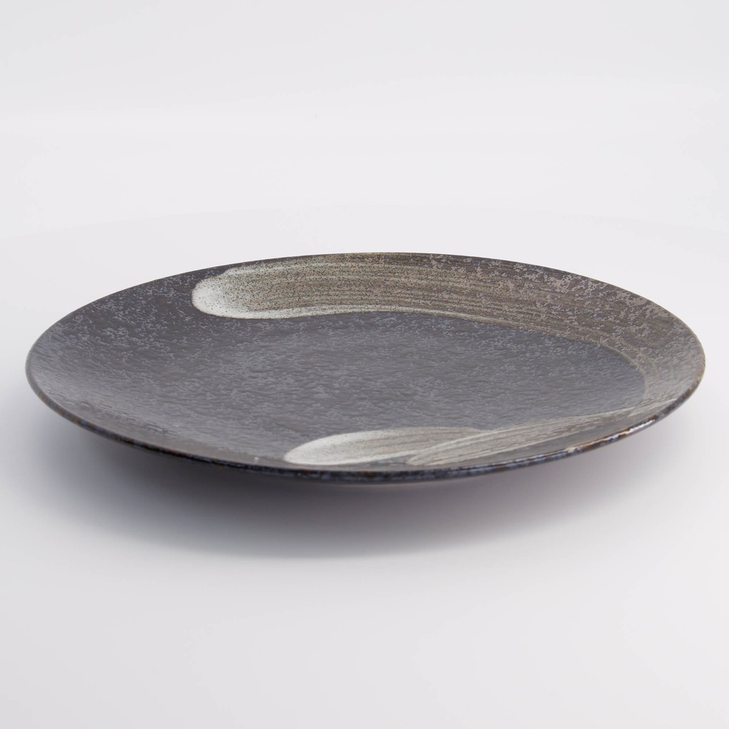 Arahake Large Round Plate 28.5x3.5cm Bk/br 21426 3/18 Gift