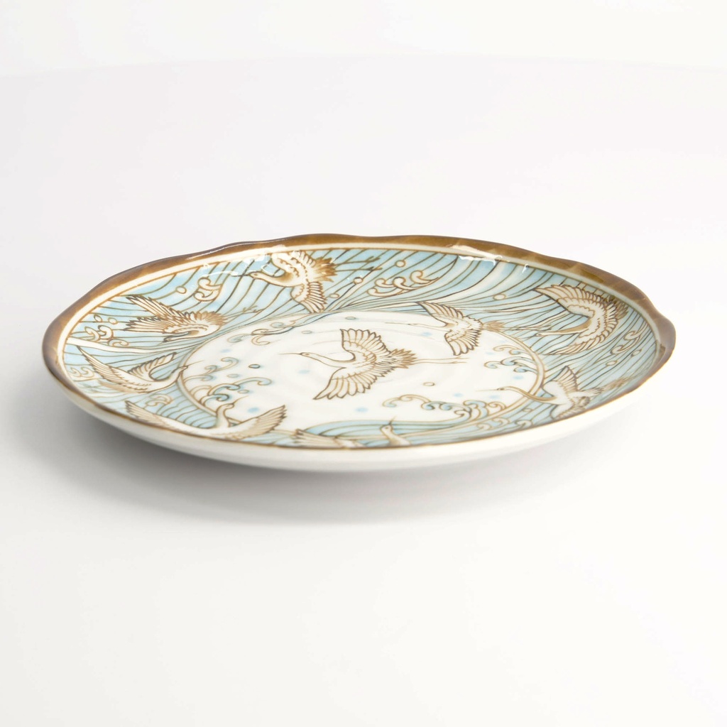 Crane Light Blue Plate 16.5x2cm 40-230404-15 12/96 Gift