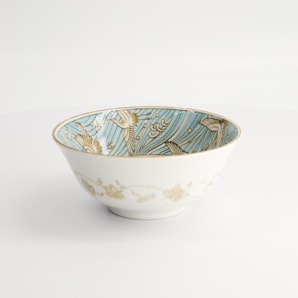 Crane Light Blue Tayo Bowl 15.2x6.7cm 500ml 40-230404-13 6/48 Gift