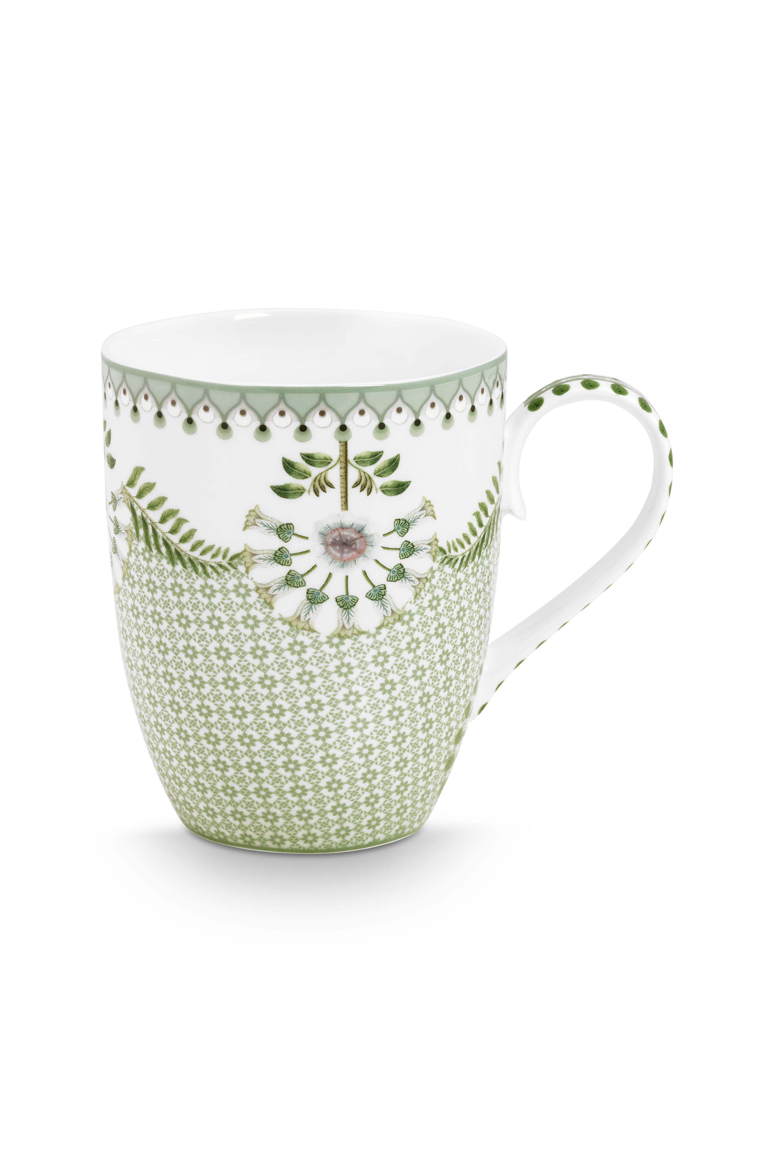 Mug Large Lily & Lotus Tiles Light Green 350ml Gift