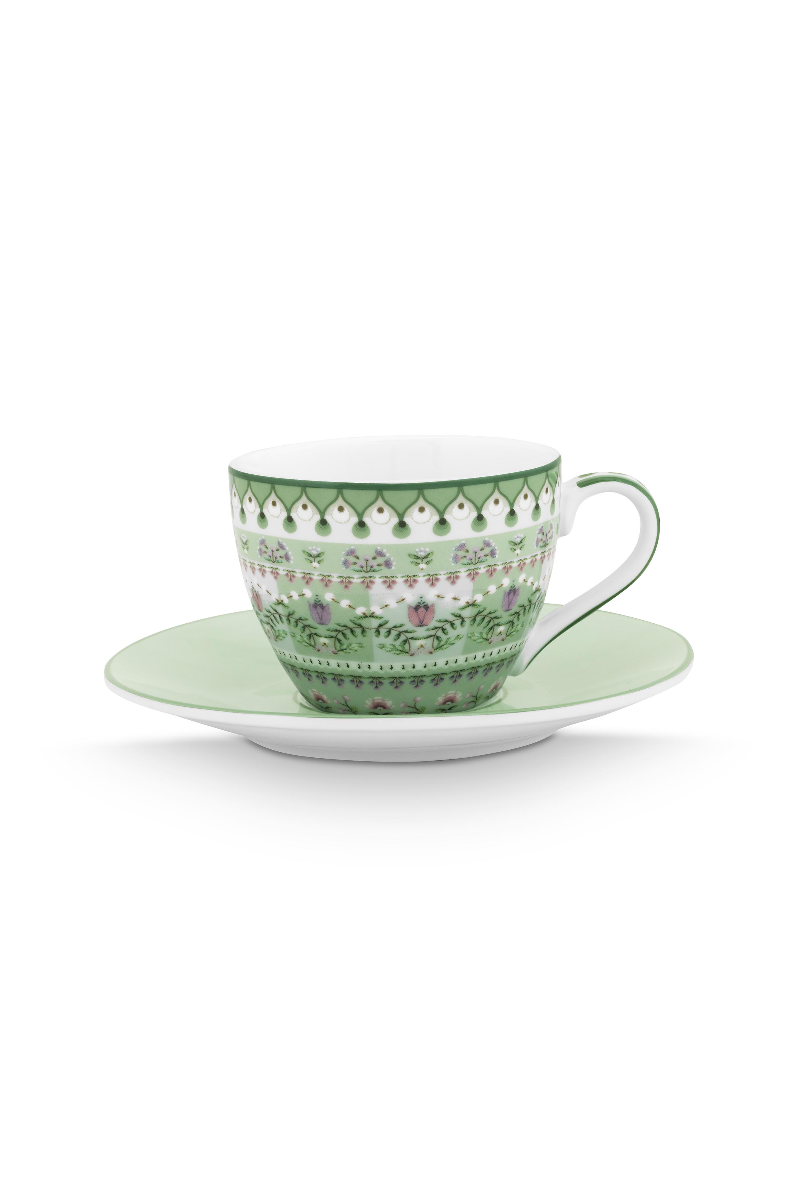 Espresso Cup And Saucer Lily & Lotus Moon Delight Light Green 120ml Gift