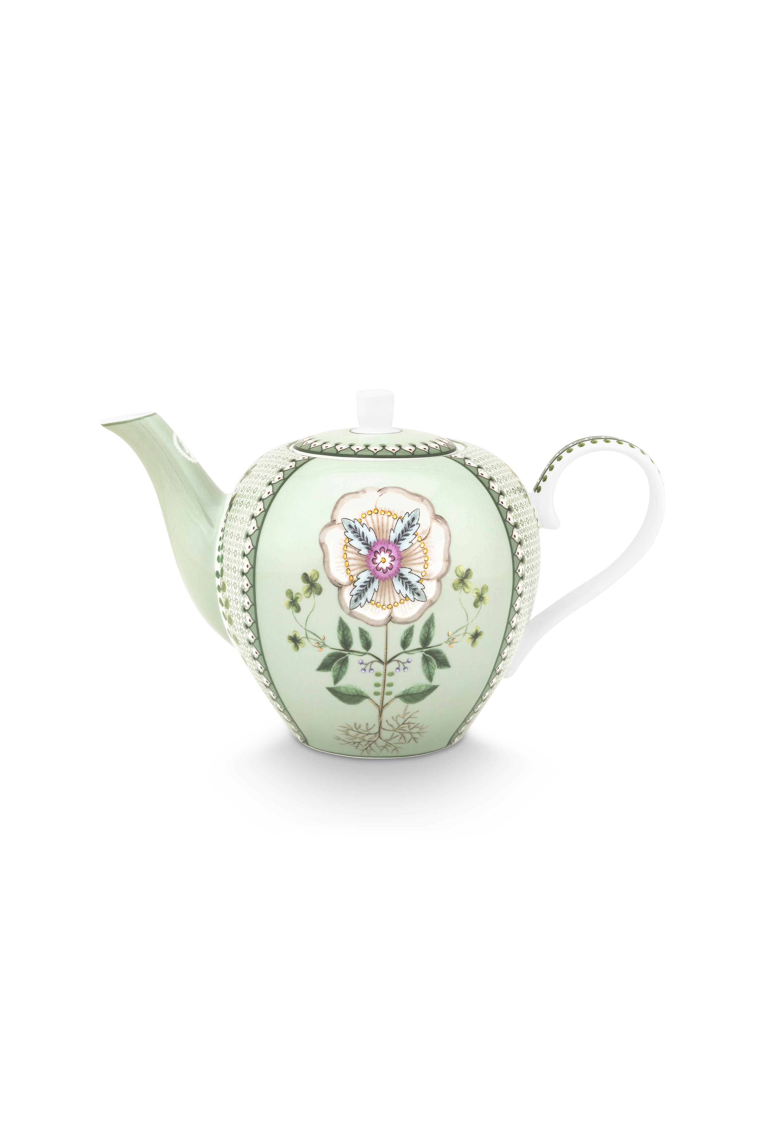 Tea Pot Lily & Lotus Tiles Light Green 1.6ltr Gift