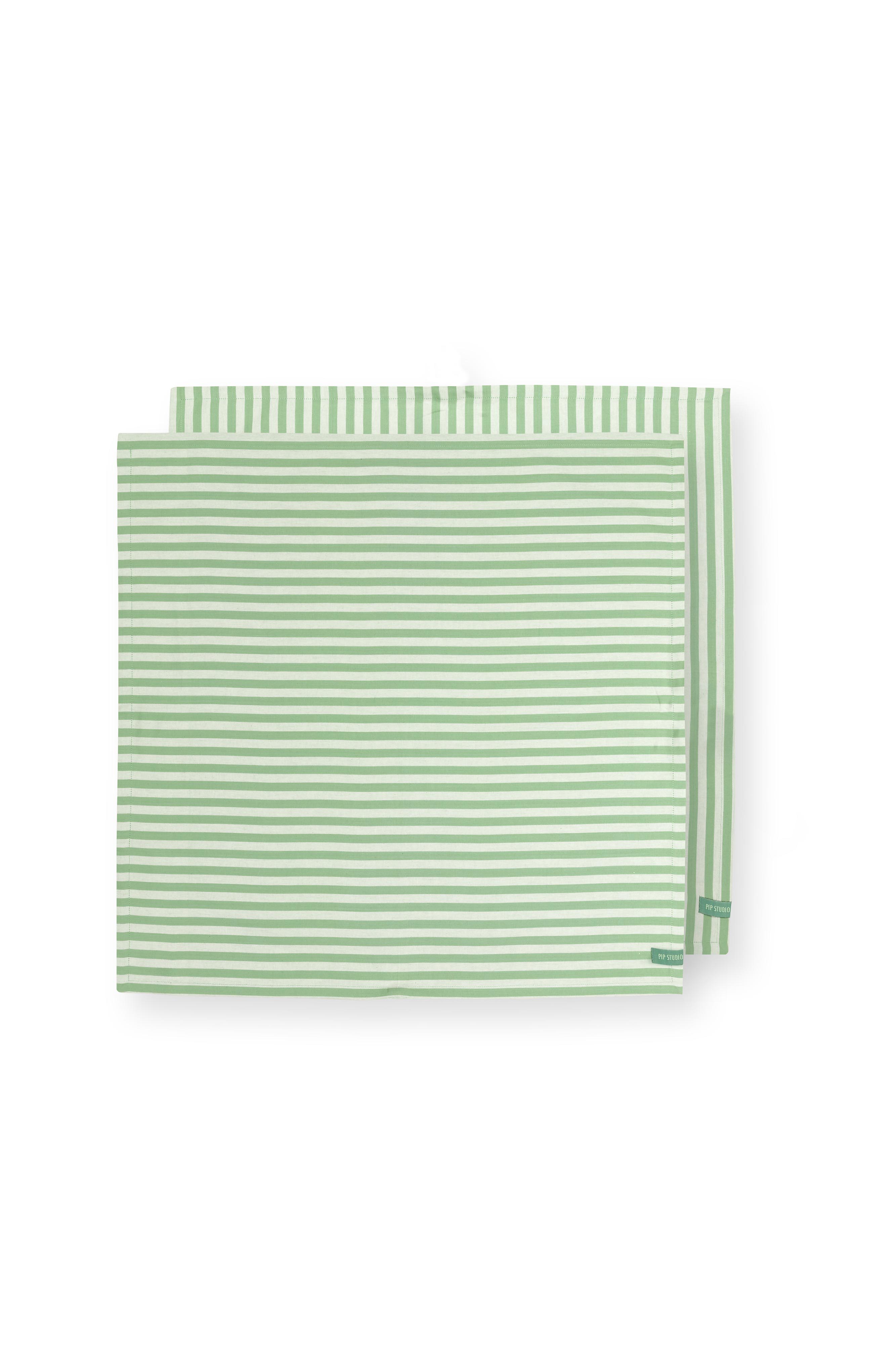 Set/2 Tea Towels Stripes Light Green 65x65cm Gift