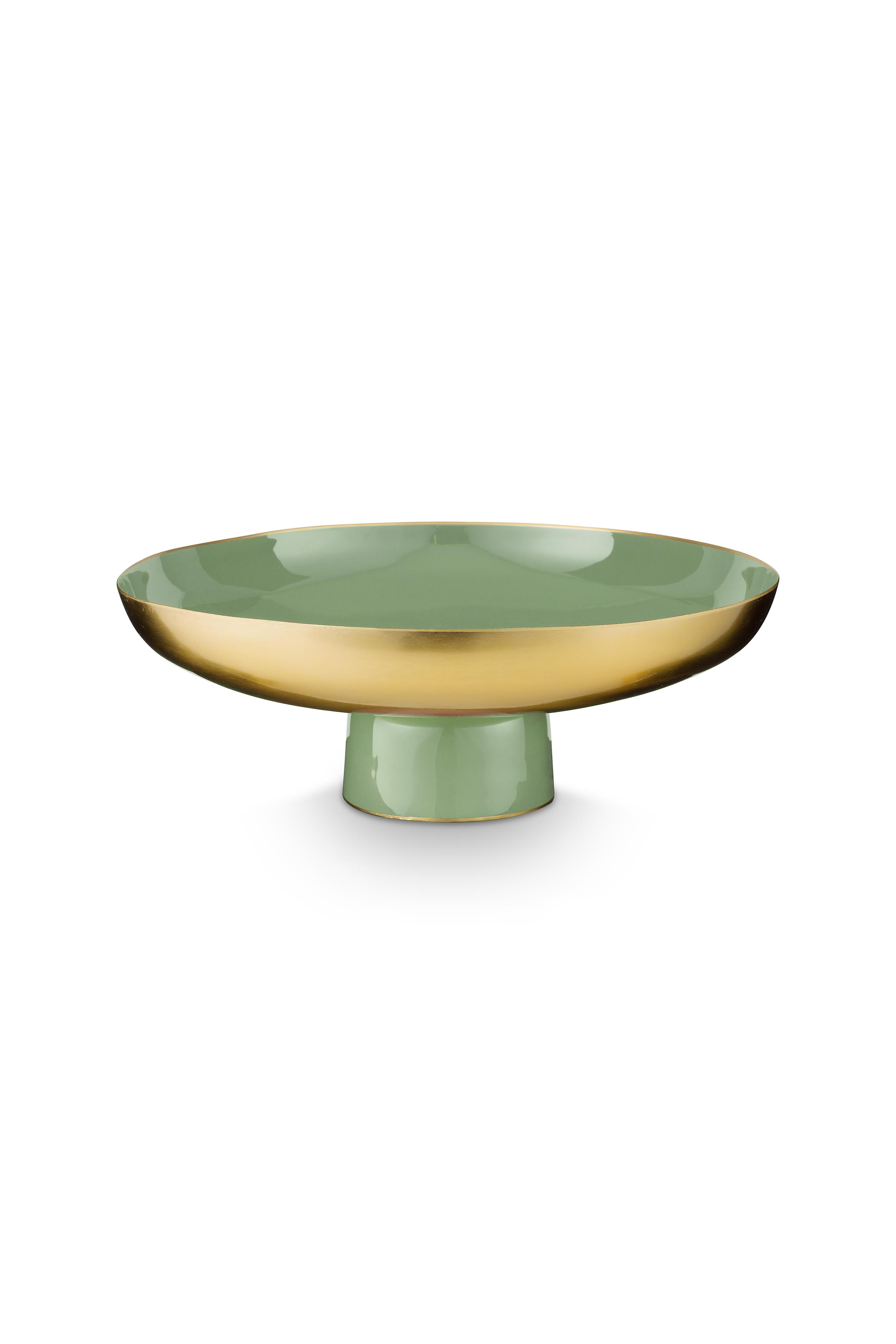 Low Tray Metal Mid Green 35x12.5cm Gift