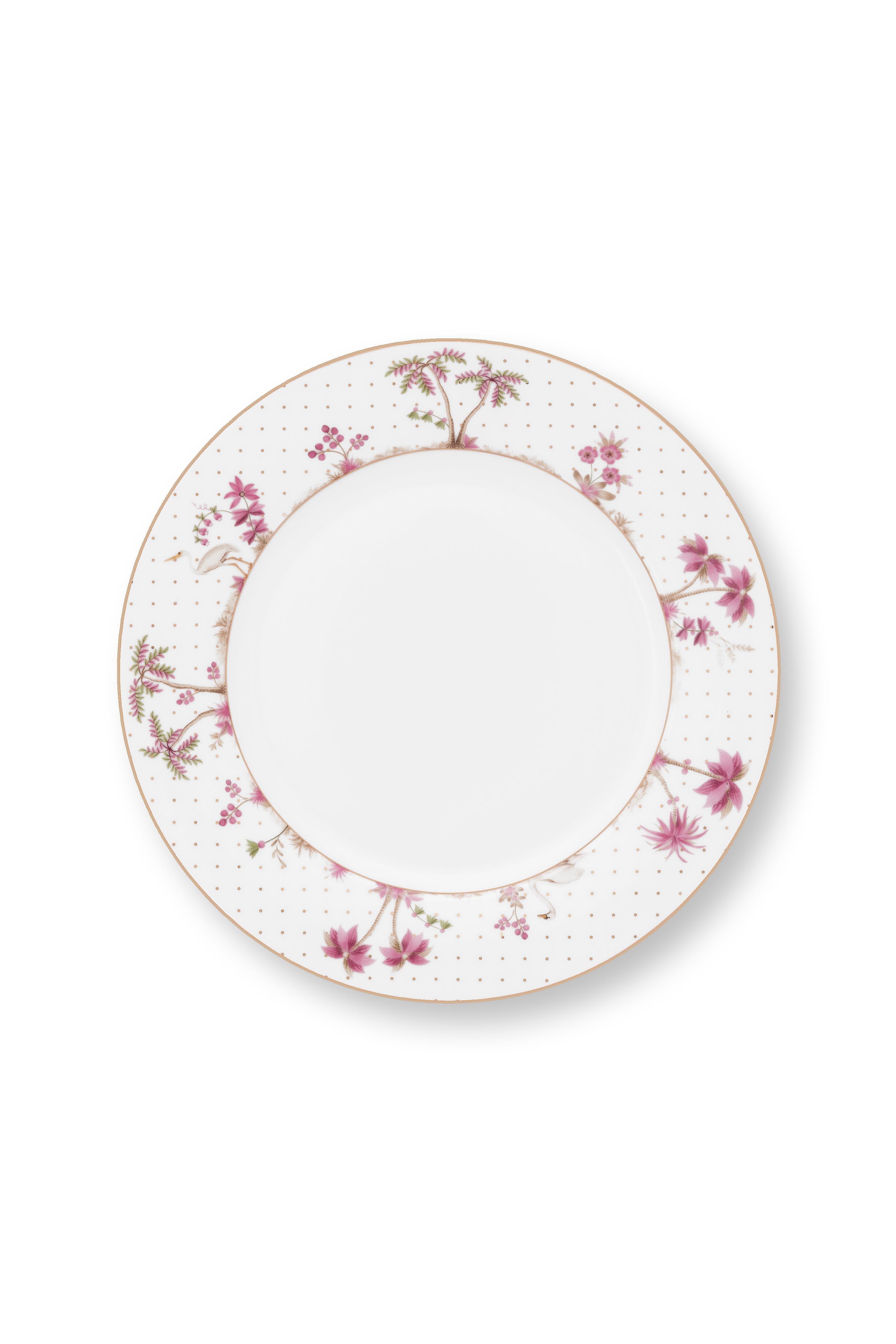 Plate Jolie Dots Gold Pink 26.5cm Gift