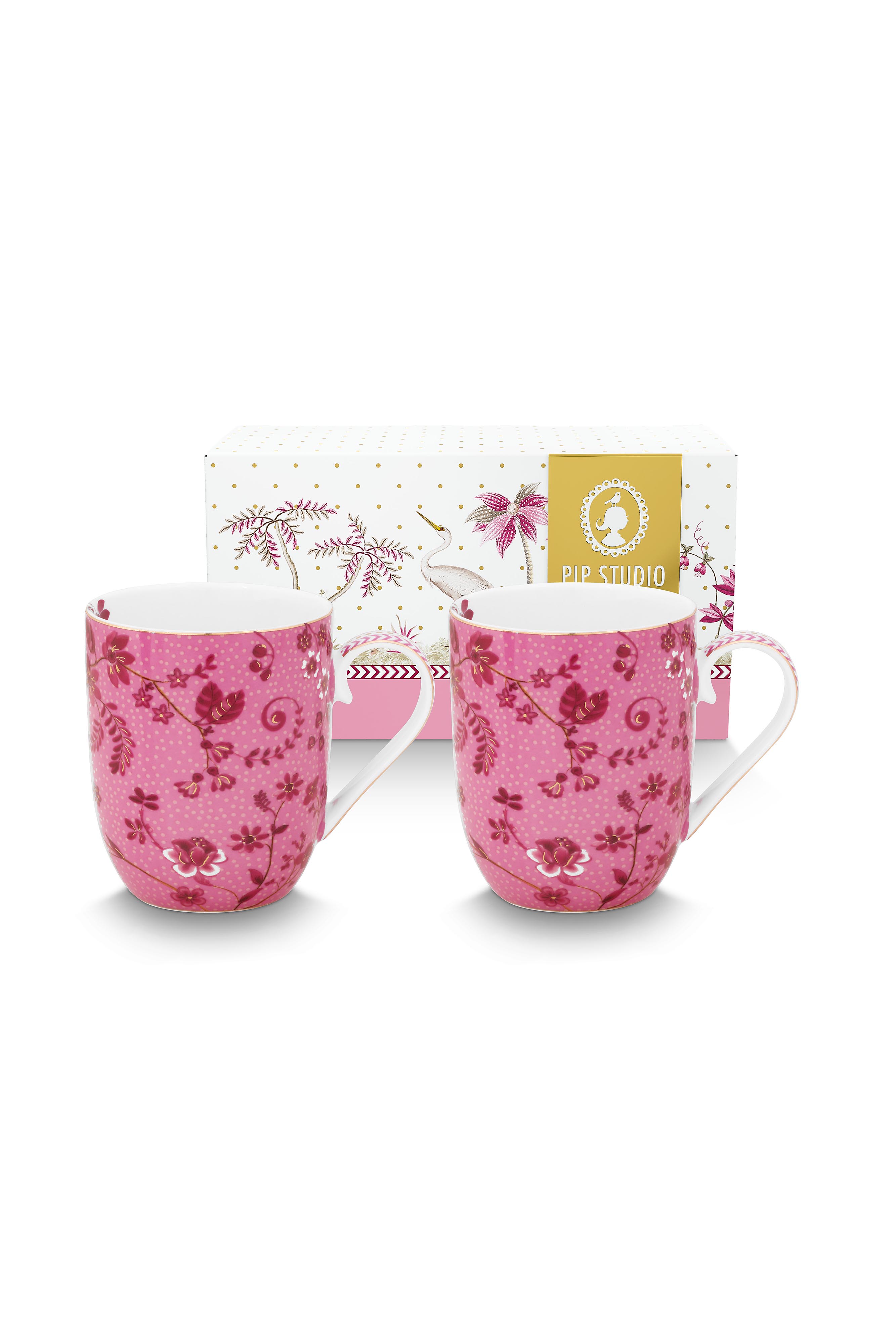 Set/2 Mugs Small Jolie Flowers Pink 145ml Gift