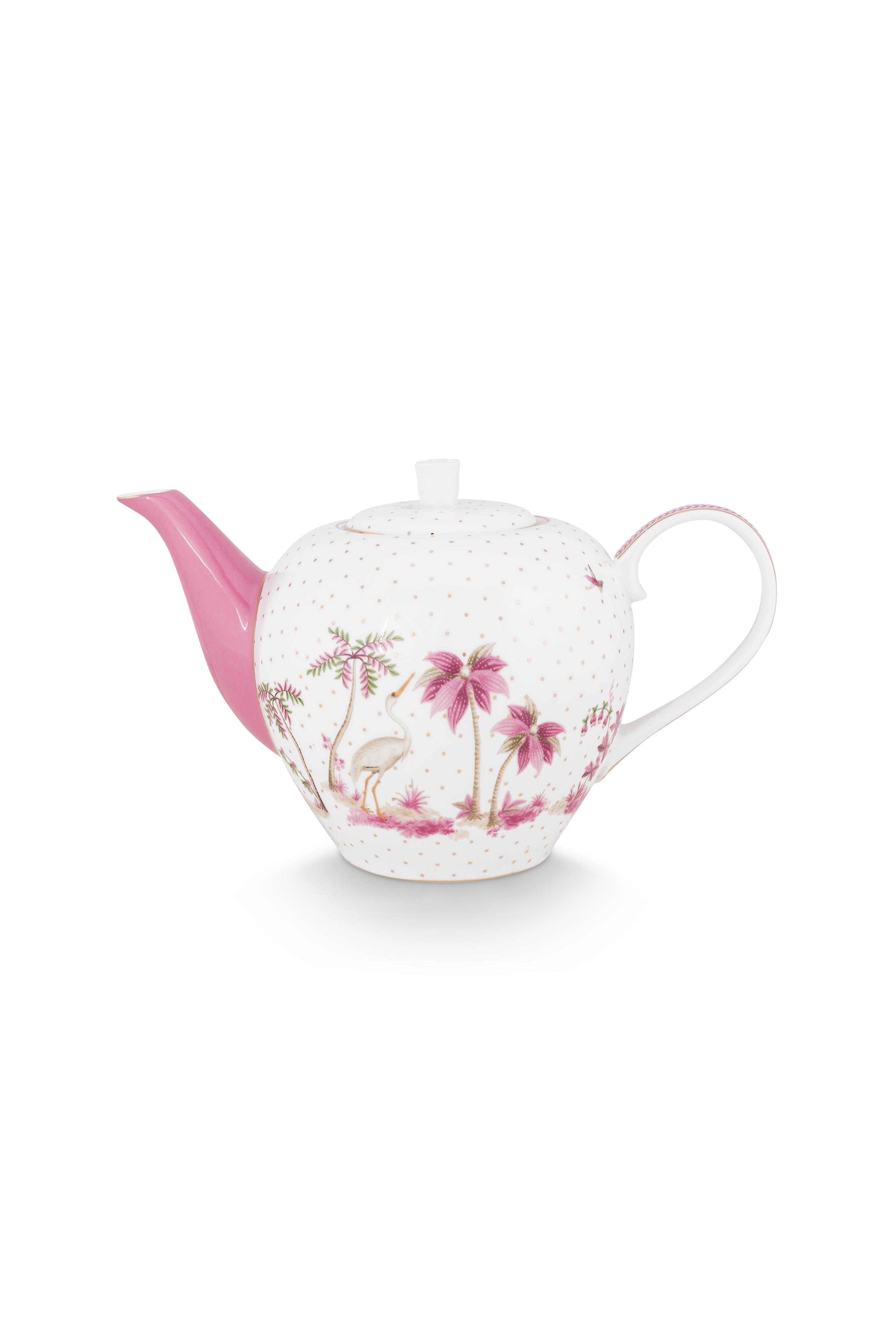 Tea Pot Jolie Dots Gold Pink 1.6ltr Gift