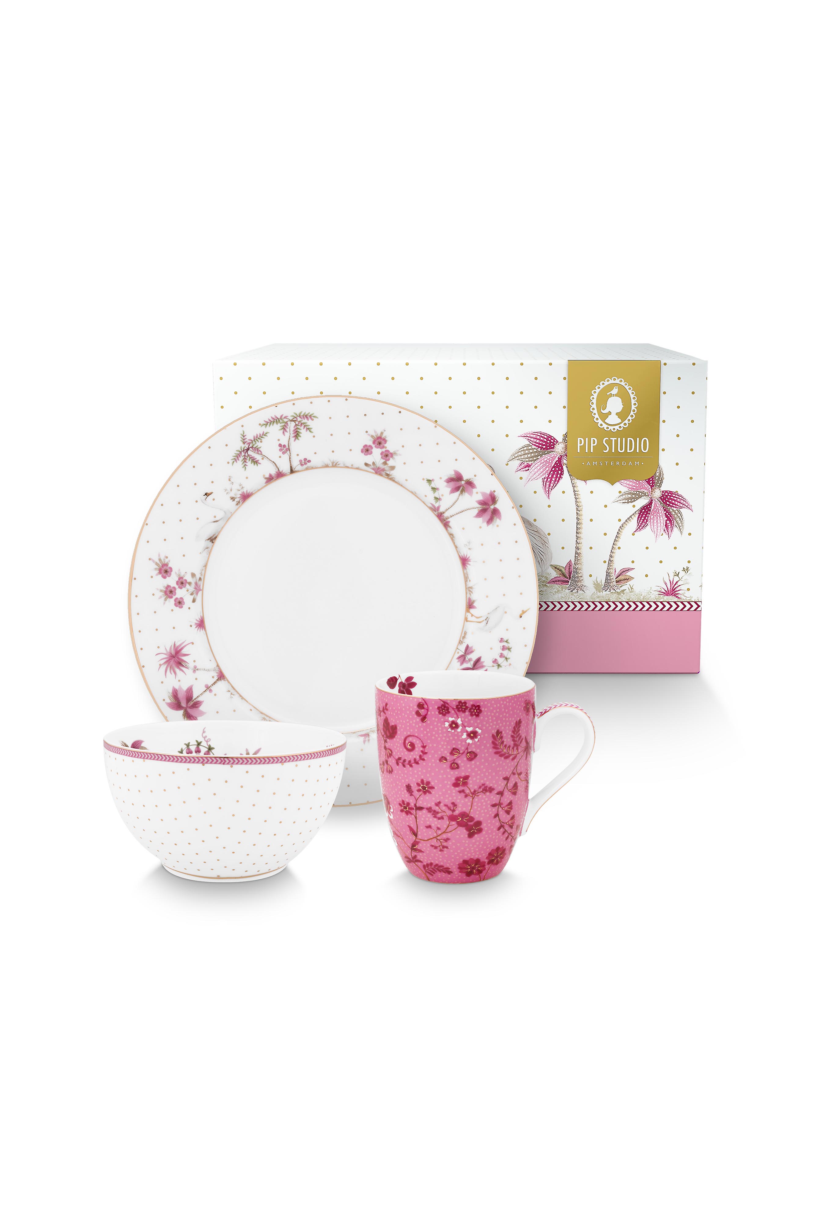 Set/3 Breakfast Set Jolie Pink Gift