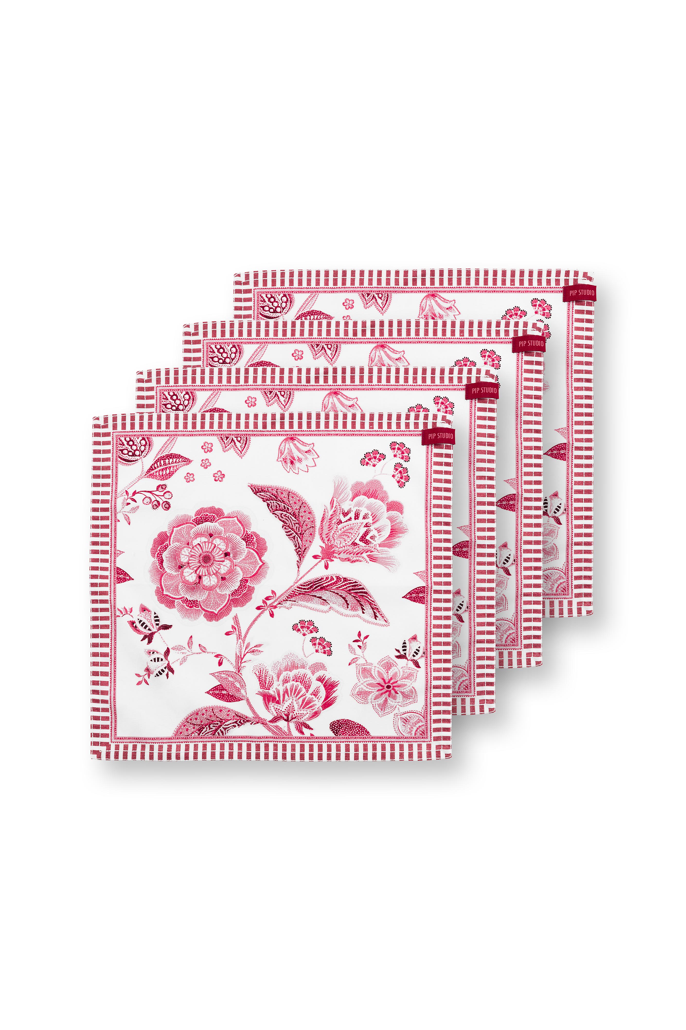 Set/4 Napkins Royal Regal Flower Red 40x40cm Gift