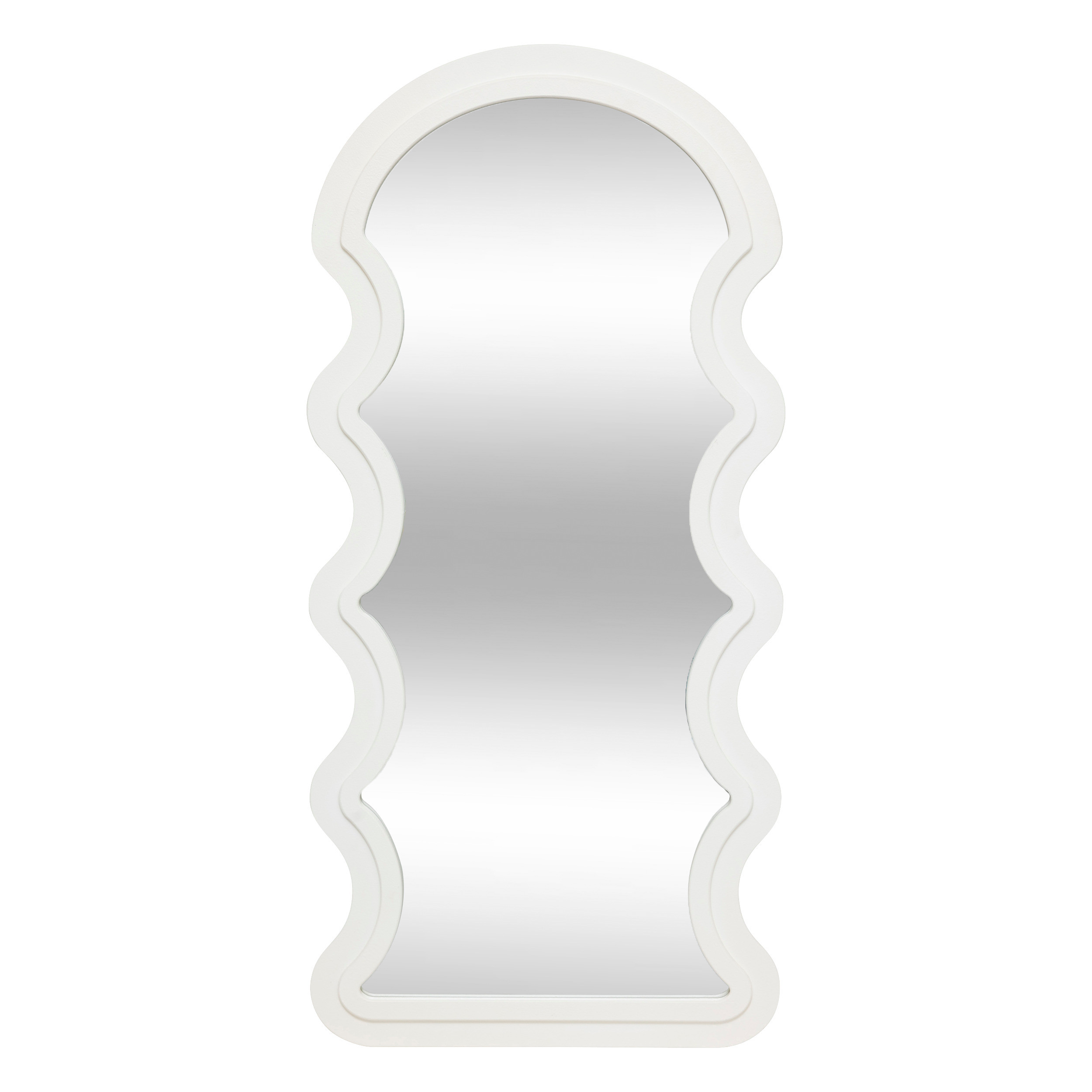 Emily Wave Wall Mirror 114 X 54 Cm White Mdf Gift