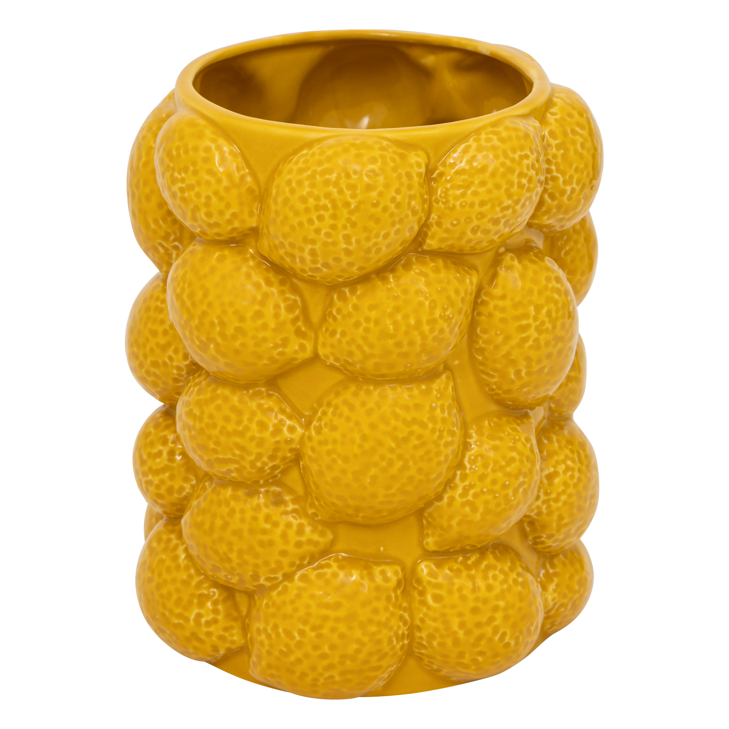 Yucatan Lemons Vase Height 18 Cm Yellow Ceramic Gift