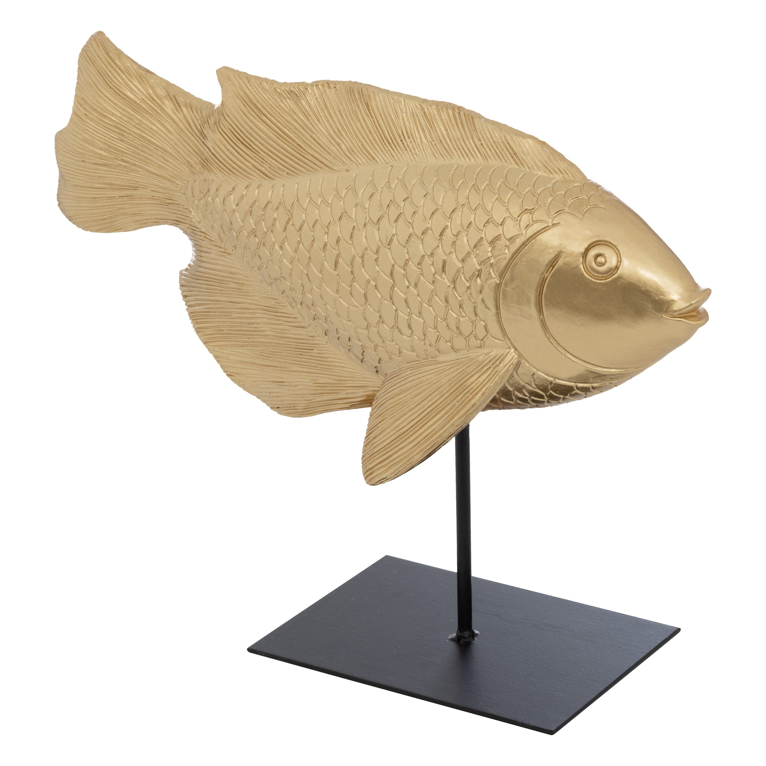 Fish OcÃ‰ane Height 25 Cm Golden Resin Gift