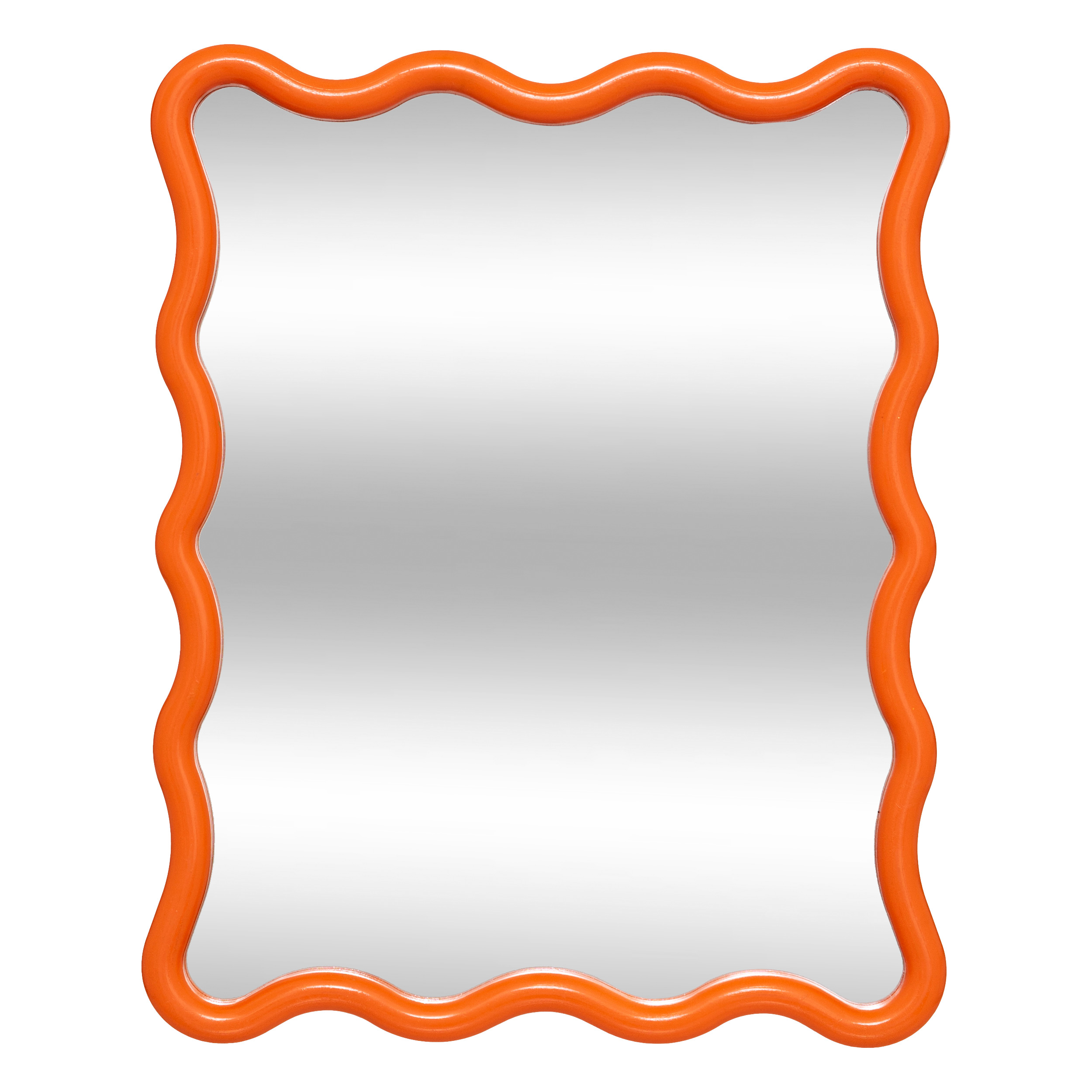 Judy Wave Wall Mirror 60 X 38 Cm Orange Gift