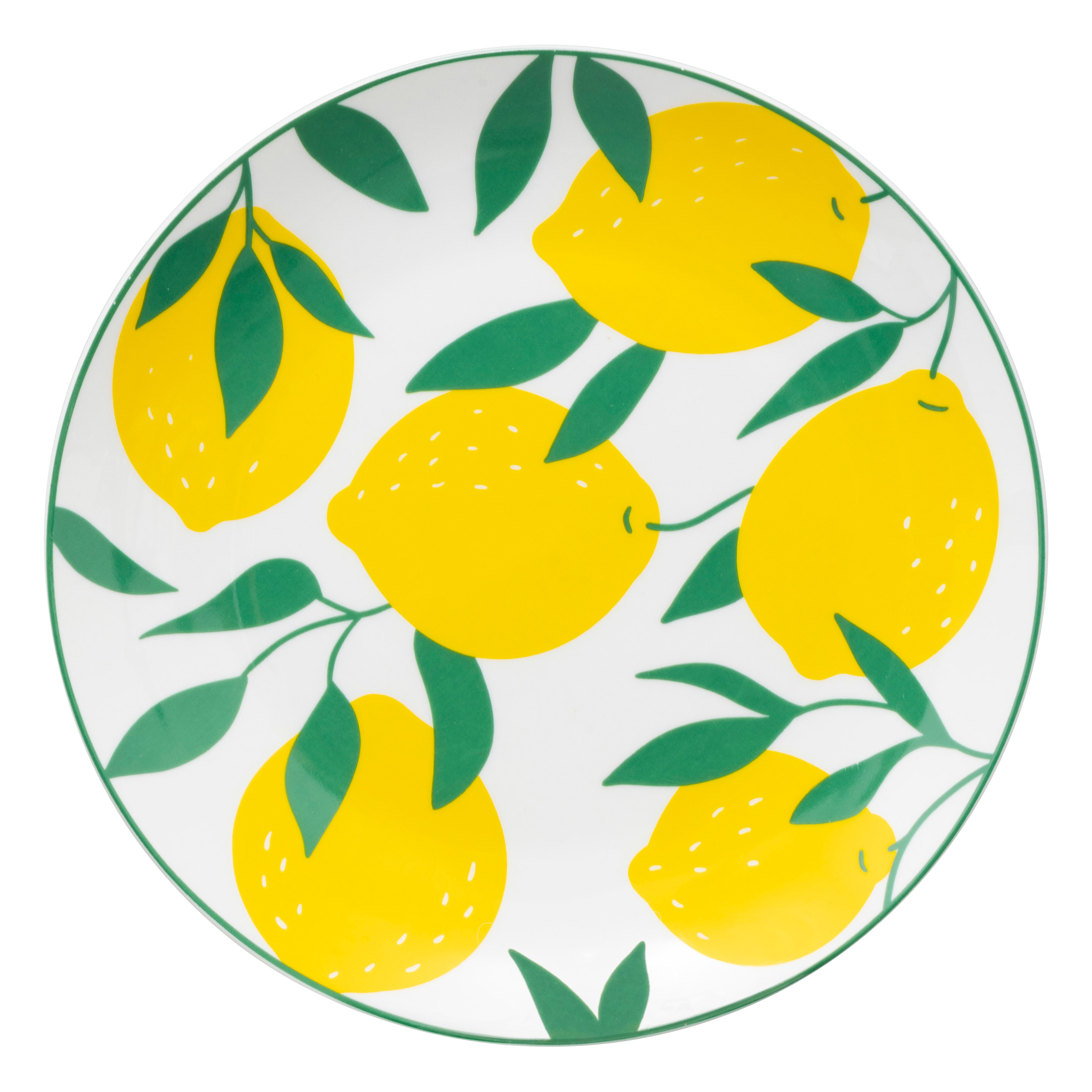 Lemons Dessert Plate  D19 White Porcelain Gift