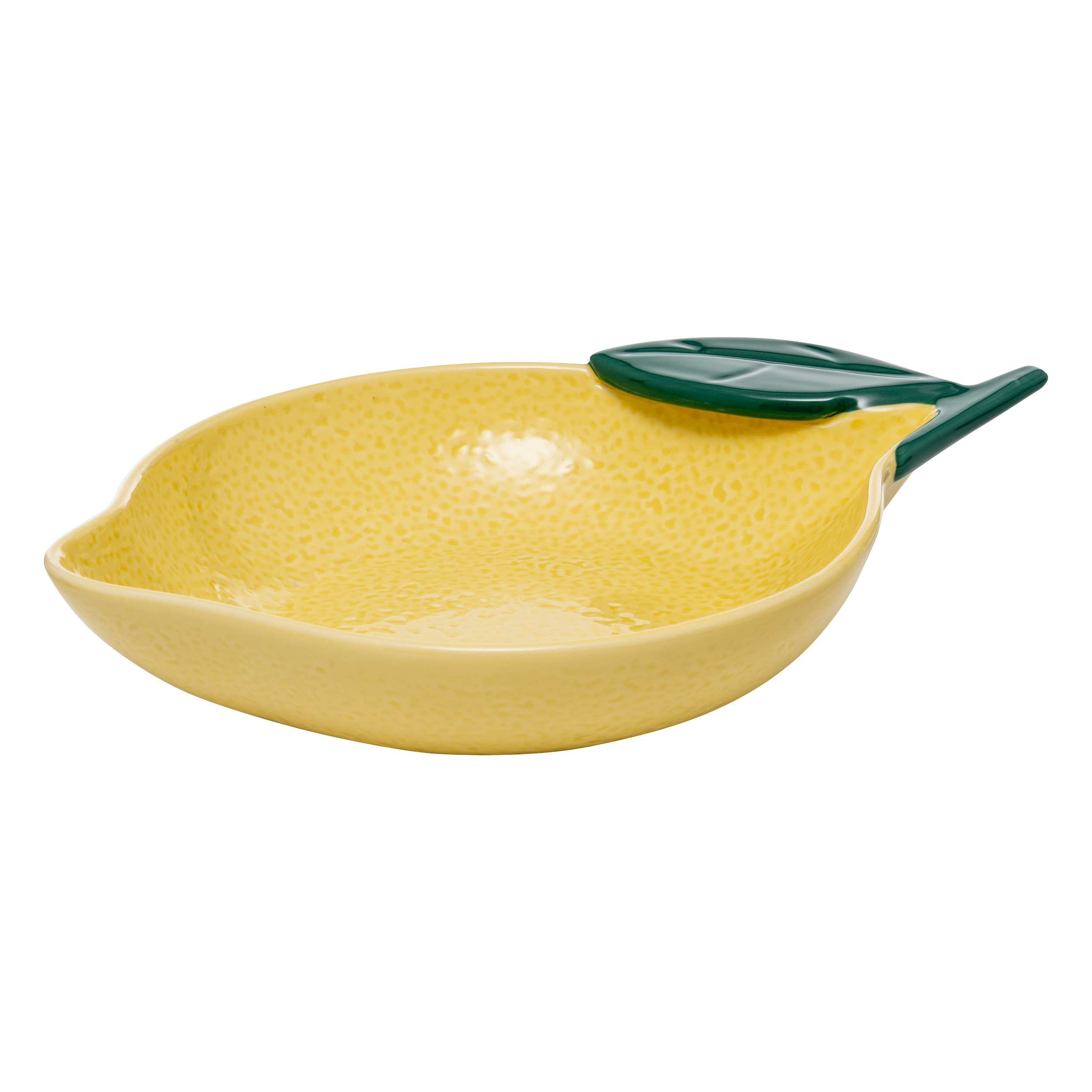 Lemon Shaped Presentation Plate 31 X 21.5 X 6.7 Yellow Ceramic Gift