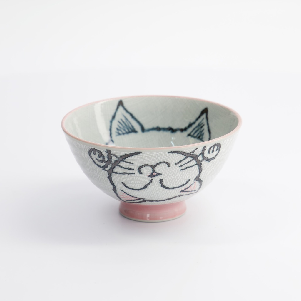 Kawaii Bowl 11.5x6cm 300ml Pink Neko Cat Mn-7432/b 10/120 Gift