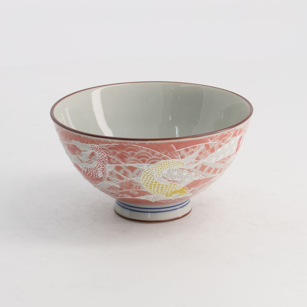 Kawaii Rice Bowl Carp 11.5x6cm 300ml Red 10/120 Gift