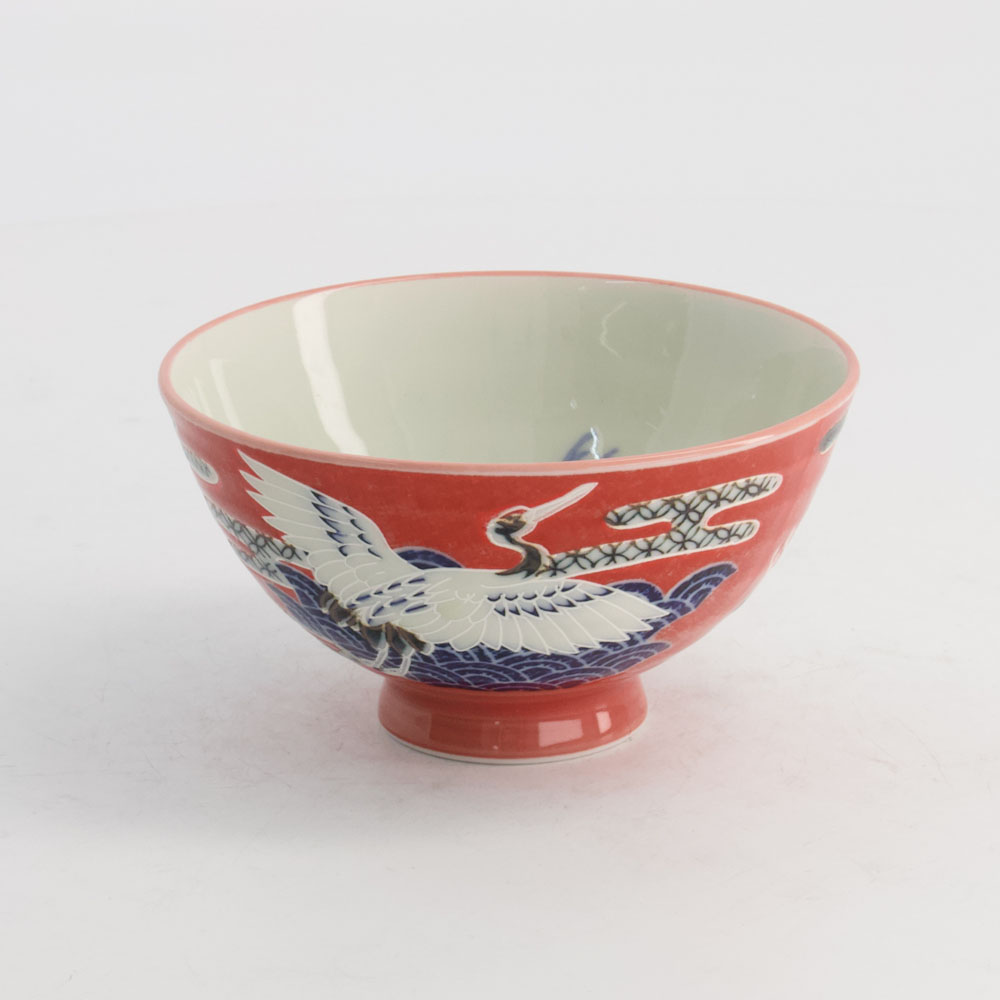 Kawaii Rice Bowl Crane 11.5x6cm 300ml Red 10/120 Gift