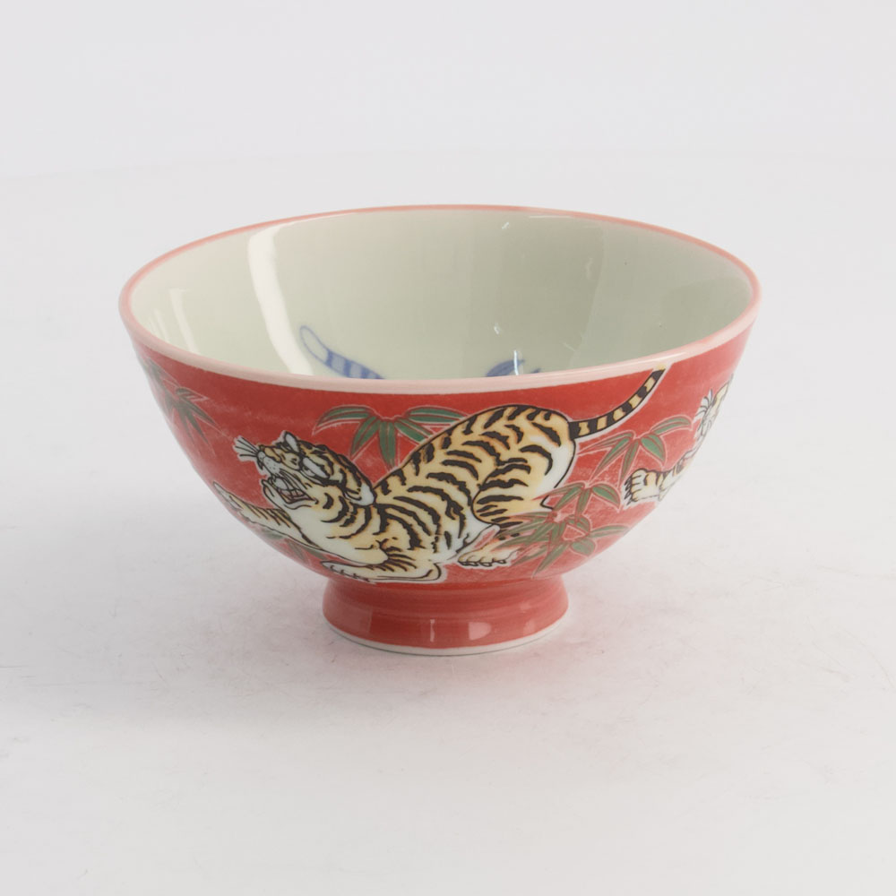 Kawaii Rice Bowl Tiger 11.5x6cm 300ml Red 10/120 Gift