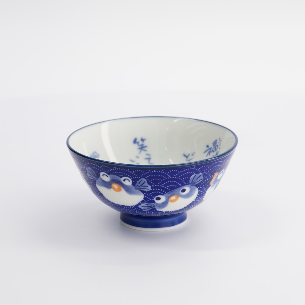 Kawaii Rice Bowls 11.3x5.8cm 300ml Blowfish Dark Blue 33213 5/80 Gift