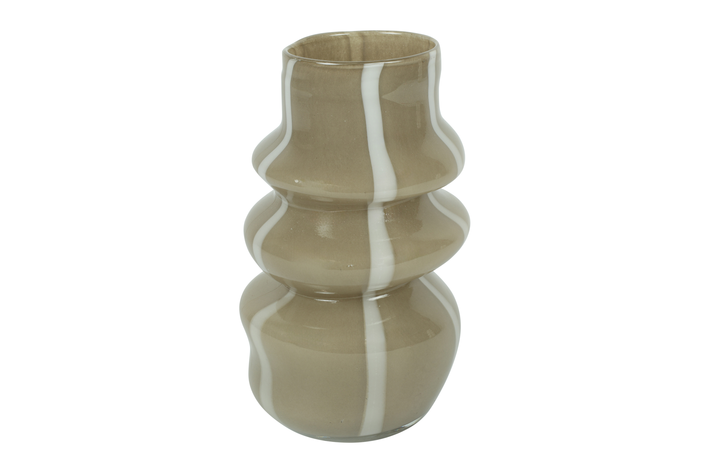 Vase Rd Sweet-rib L Grey Gift