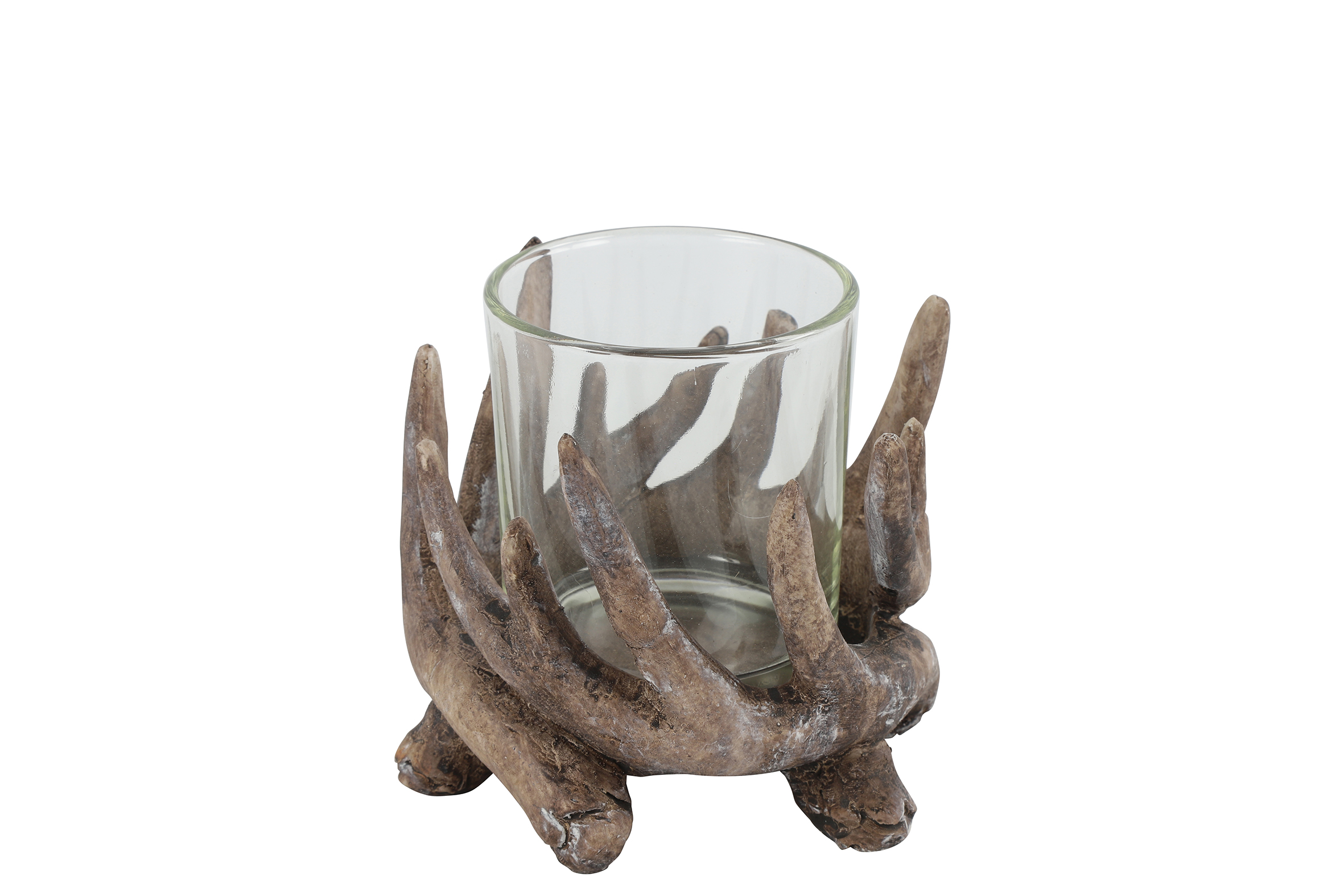 Tealight Antlers Rd Lodge S Brown Gift