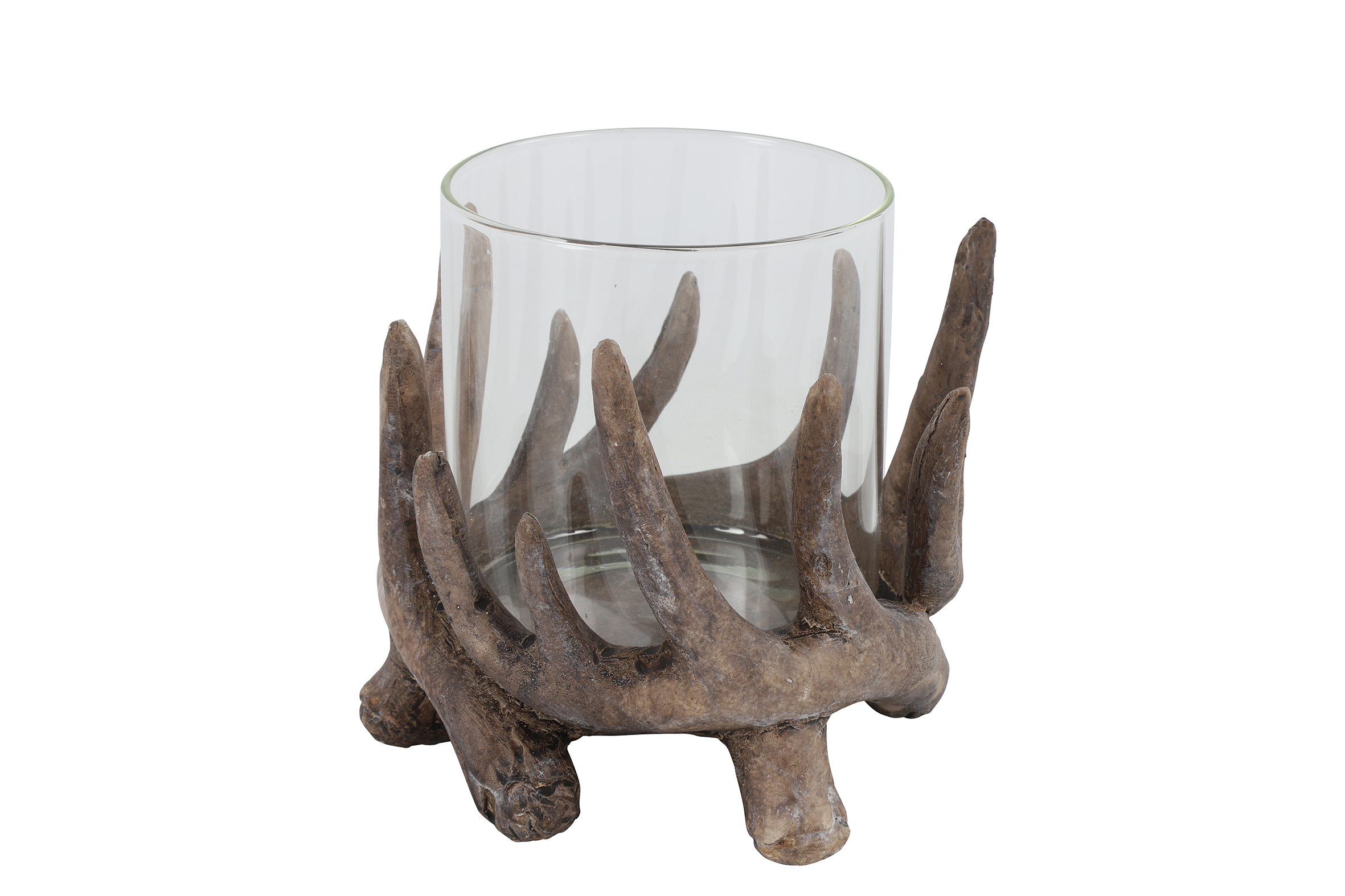 Tealight Antlers Rd Lodge M Brown Gift