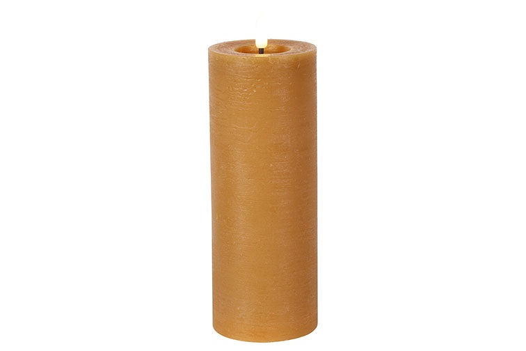 Pillar Candle Rustic 7.5cm Led Rd Lyon Xl Amber Gift