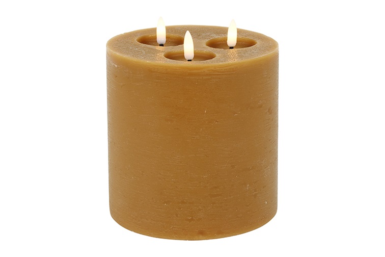 Pillar Candle 15cm Led Rd Lyon L Amber Gift