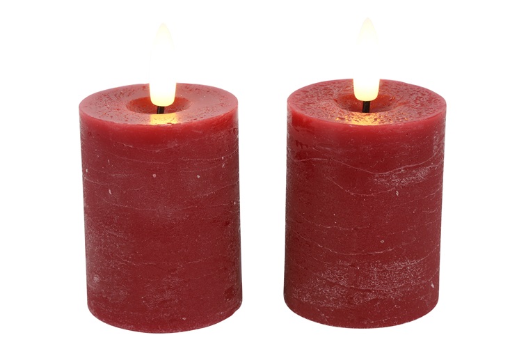 Pillar Candle 5cm Led Rd Lyon S2 Red Gift