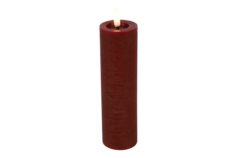 Pillar Candle Rustic 5cm Led Rd Lyon L Red Gift