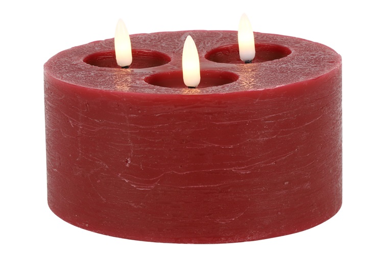 Pillar Candle 15cm Led Rd Lyon S Red Gift