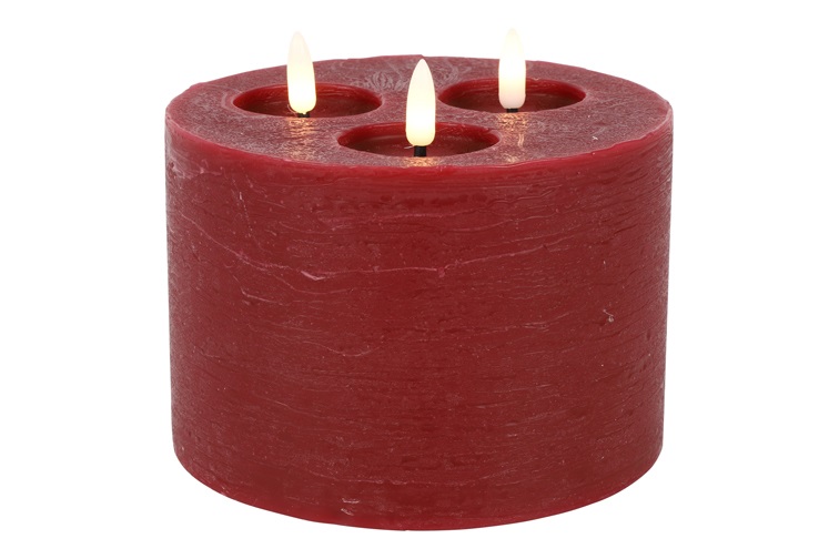 Pillar Candle 15cm Led Rd Lyon M Red Gift