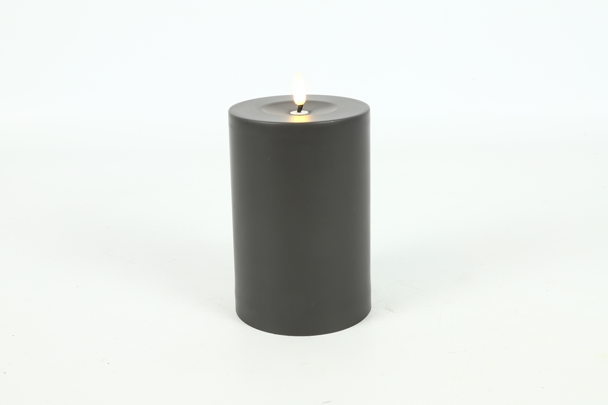 Pillar Candle 10cm Led Rd Patio S Grey Gift