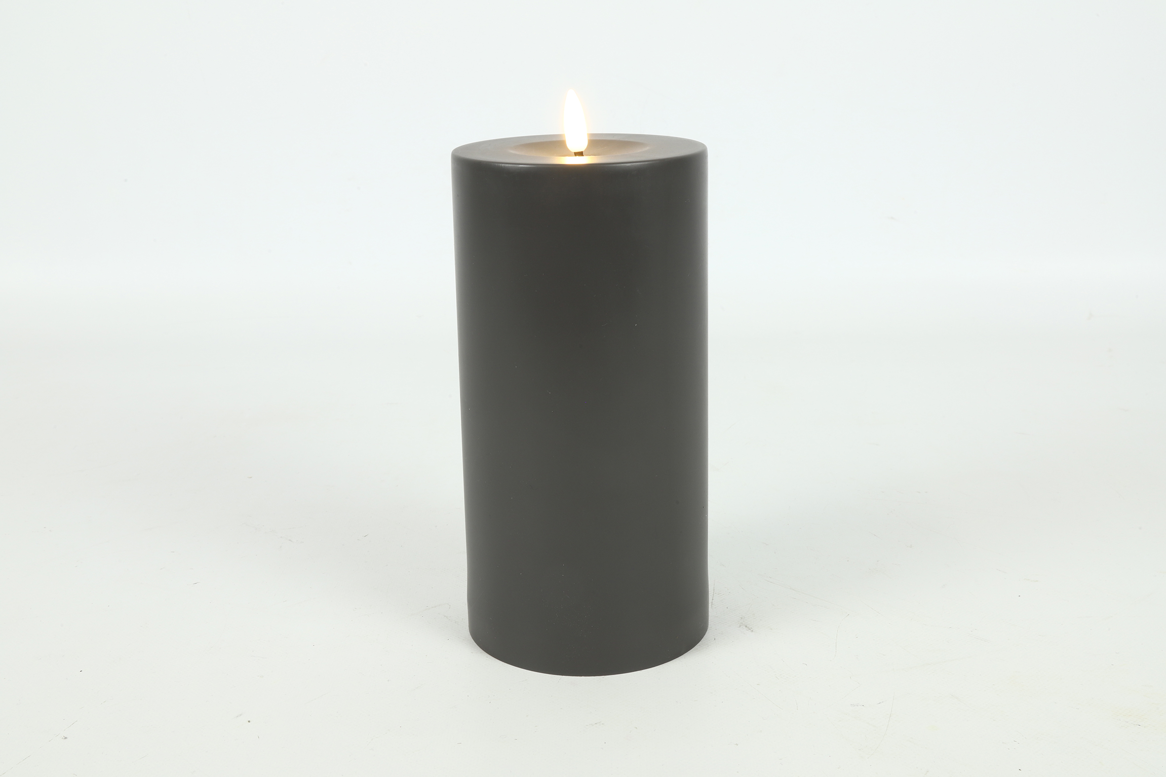 Pillar Candle 10cm Led Rd Patio M Grey Gift