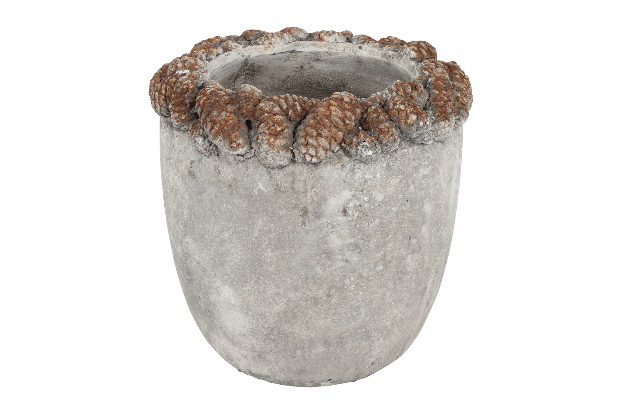 Flowerpot Pine Cones L Grey Gift