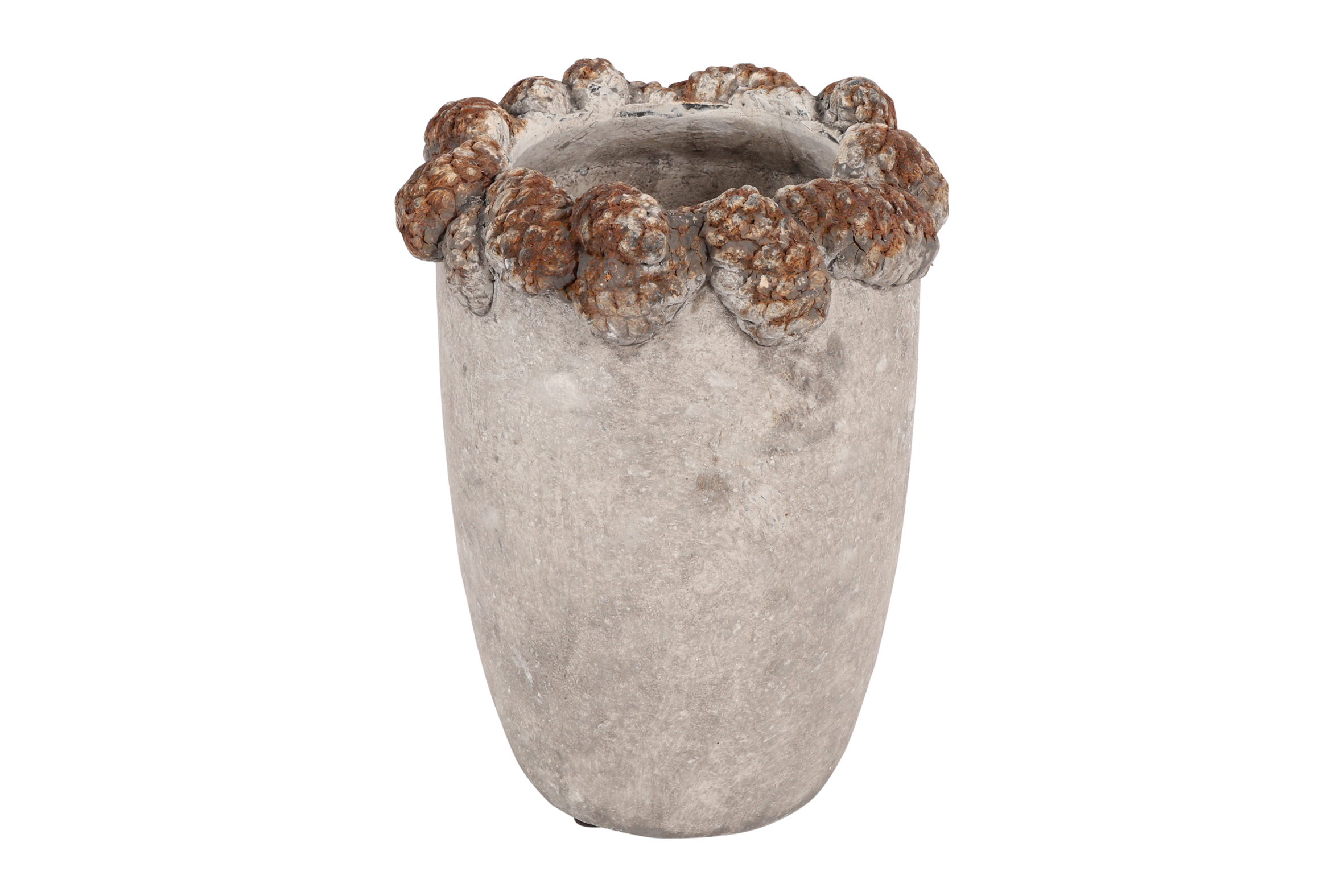 Flowerpot Pine Cones S Grey Gift