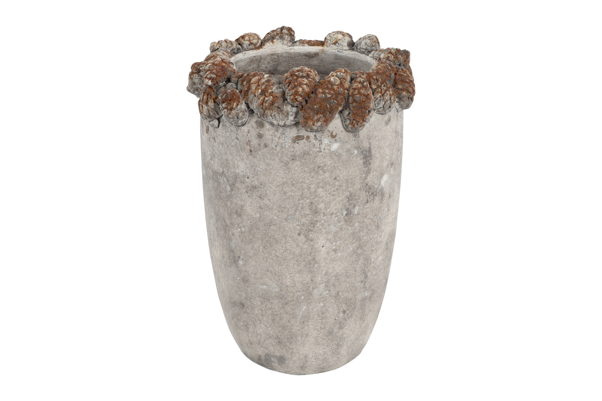 Flowerpot Pine Cones M Grey Gift