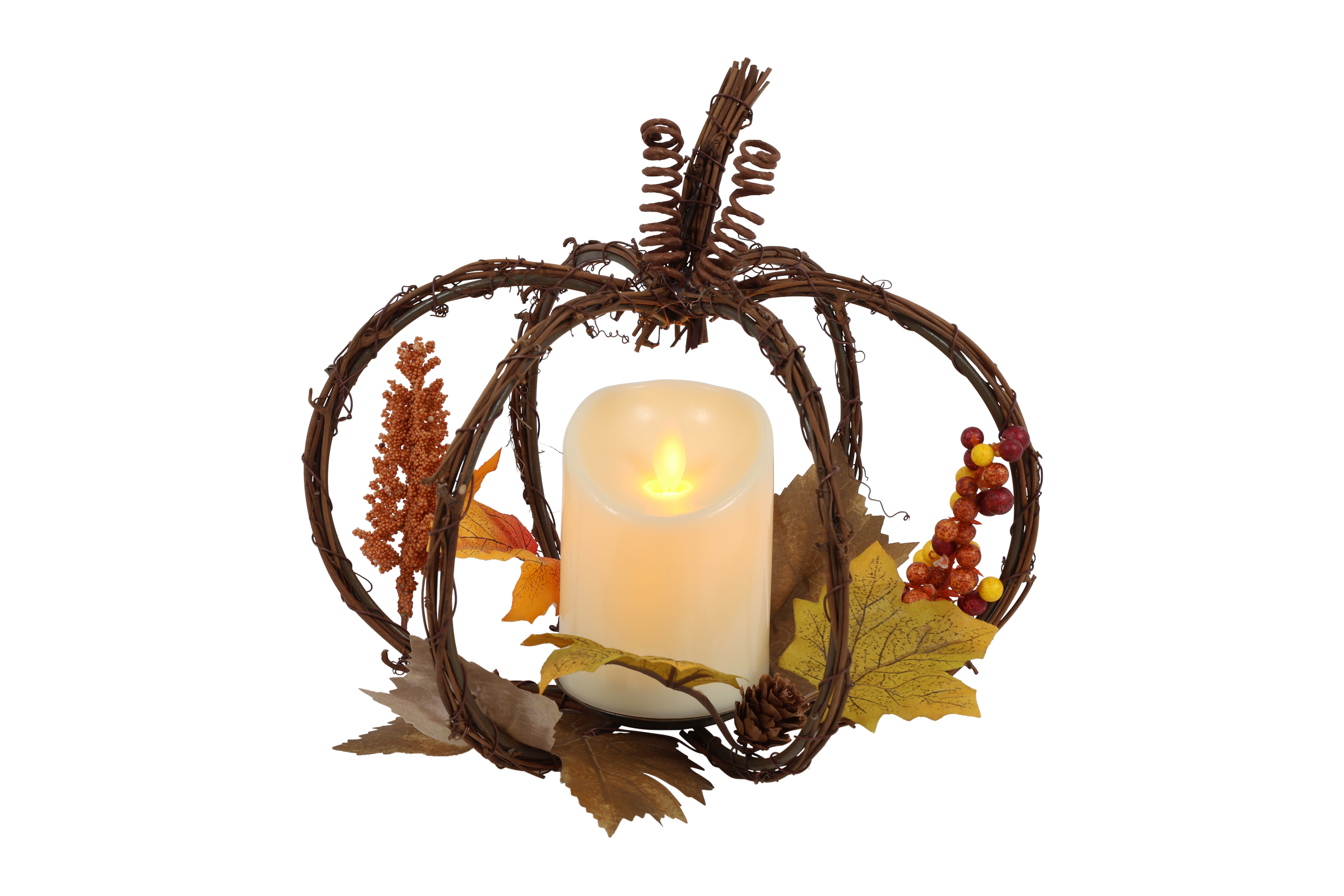 Candle Led Pumpkin Rd Tours L Brown Gift