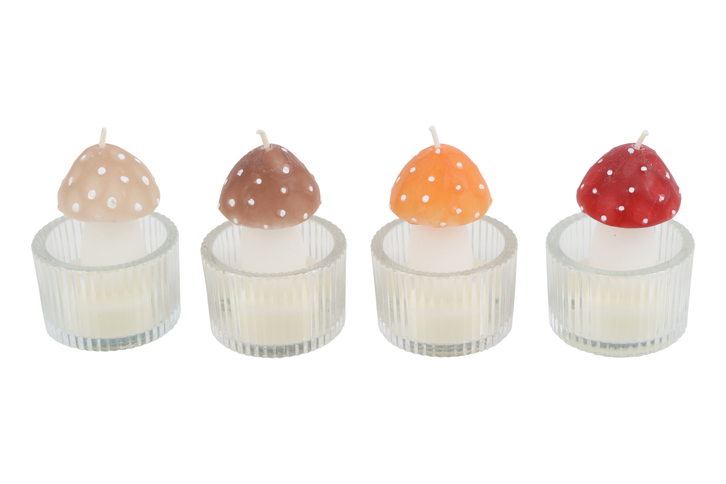 Candle Mushroom S Assorted 4 Multicolor Gift