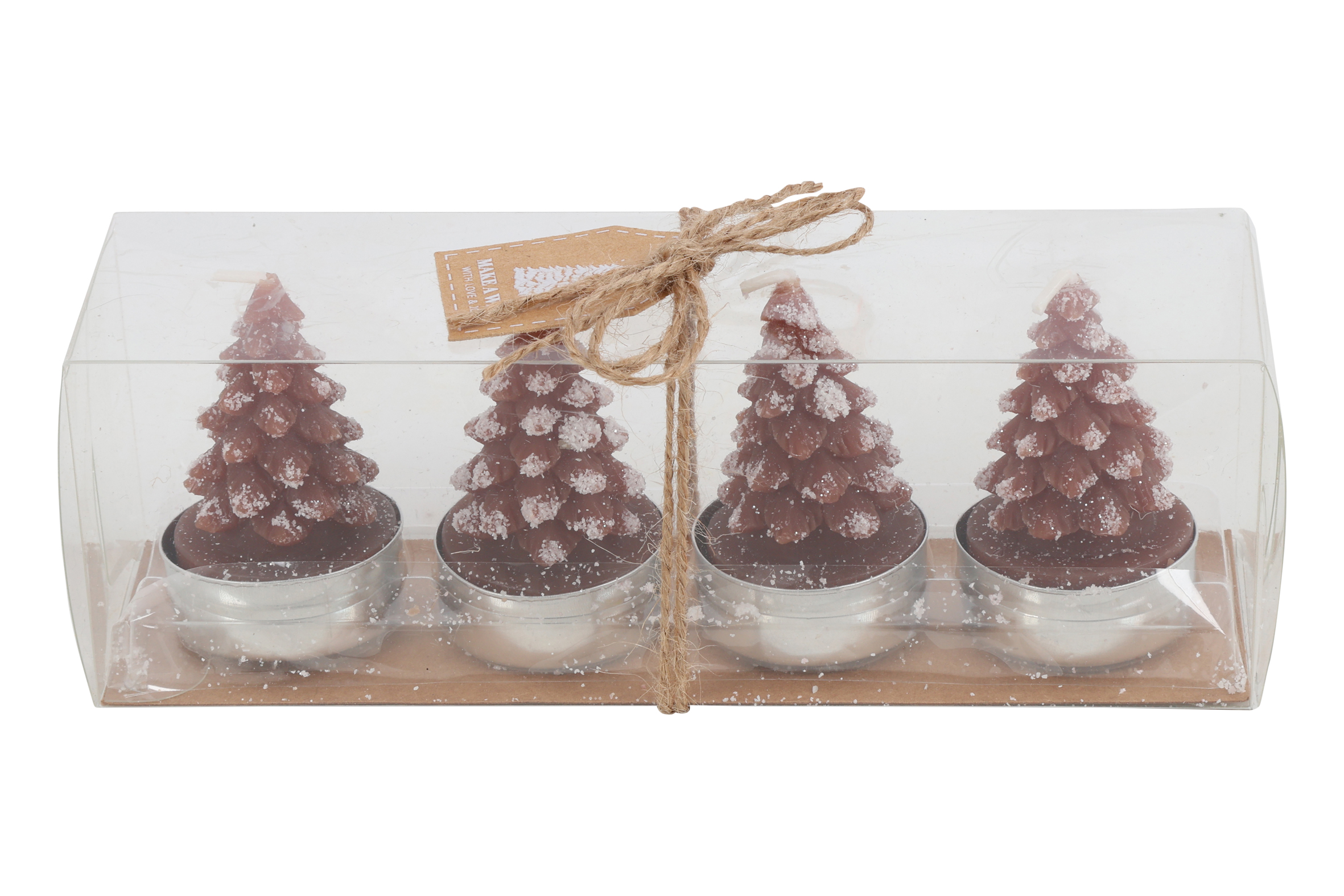 Candle Pinecone T.light Set 4 Brown Gift