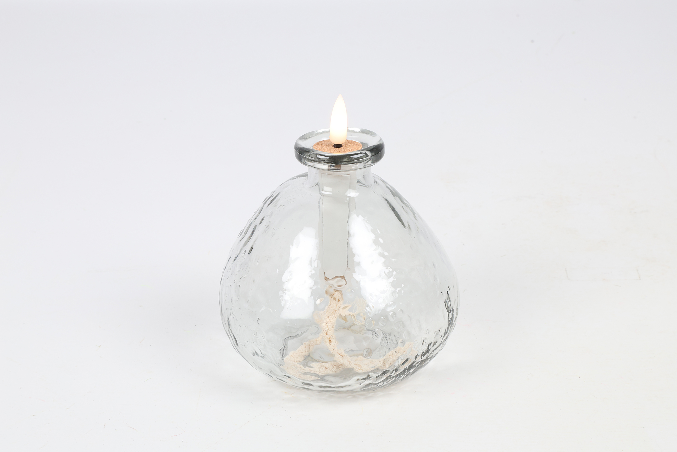 Vase Rd Lyonne W/led Flame S Grey Gift