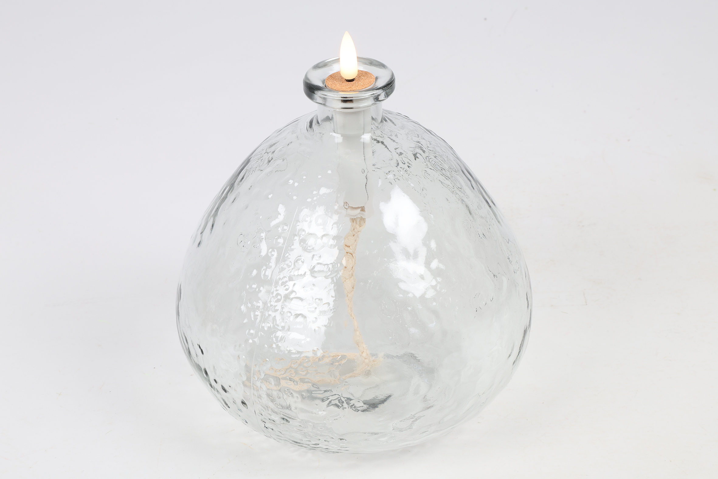 Vase Rd Lyonne W/led Flame L Grey Gift