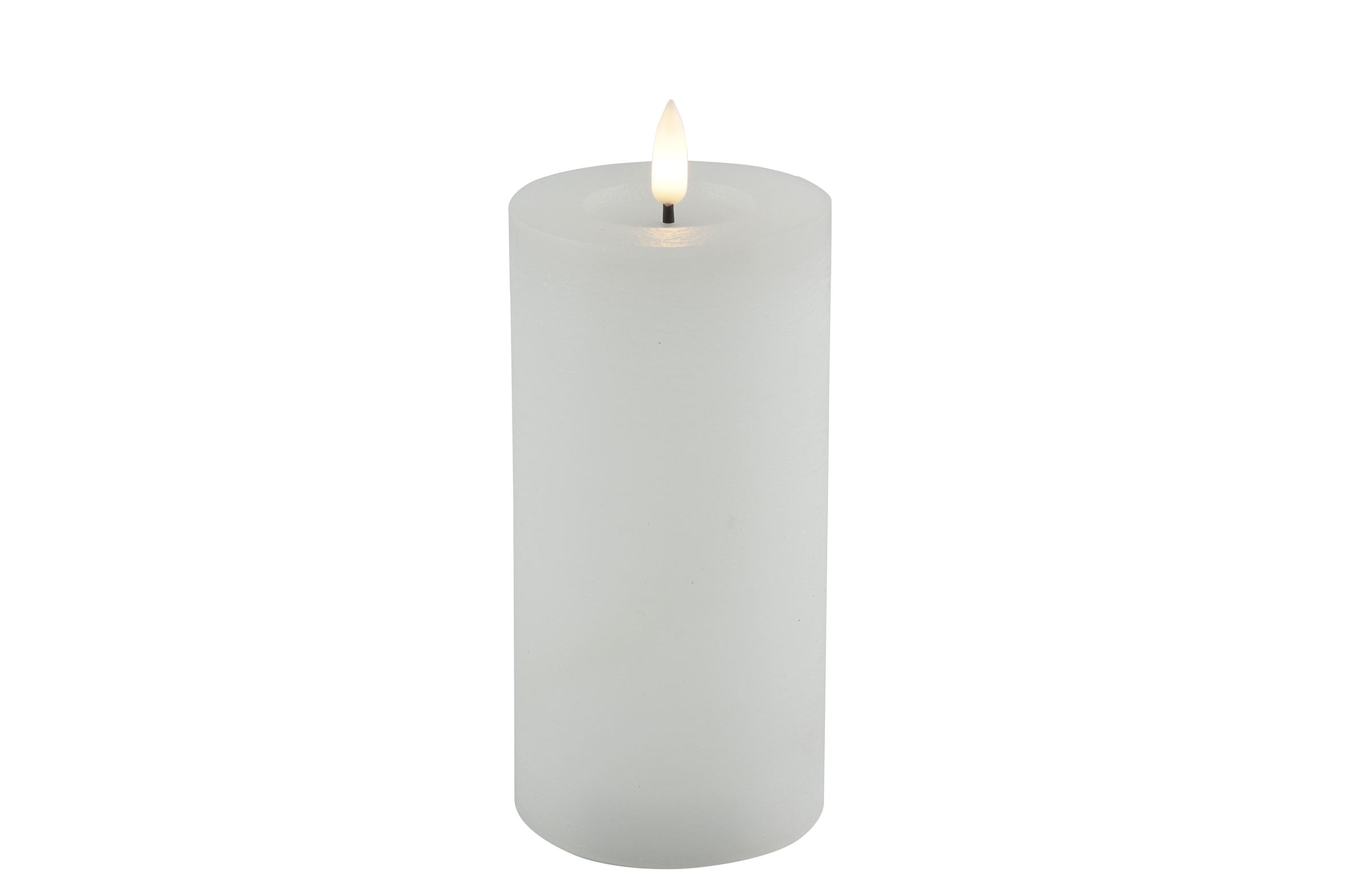 Pillar Candle Rustic 7.5cm Led Rd Lyon L White Gift